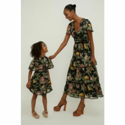 Oasis Kids Pretty Floral Angel Sleeve Lace Dobby Dress For Female