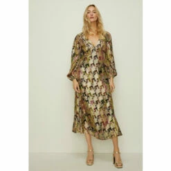 Oasis Petite Metallic Paisley Printed Midi Dress For Female -Oasis Sales Store unnamed file 439