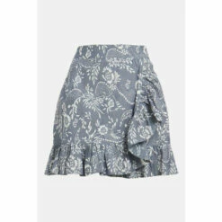 Oasis Printed Ruffle Wrap Mini Skirt For Female -Oasis Sales Store unnamed file 4428
