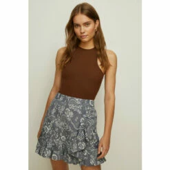 Oasis Printed Ruffle Wrap Mini Skirt For Female -Oasis Sales Store unnamed file 4429