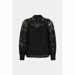 Oasis Lace High Neck Blouse For Female -Oasis Sales Store unnamed file 443