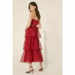 Oasis Geo Organza Strappy Tiered Midi Dress For Female -Oasis Sales Store unnamed file 4432