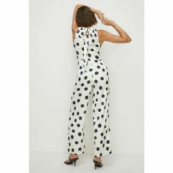 Oasis Mono Spot Satin Halter Neck Jumpsuit For Female -Oasis Sales Store unnamed file 4446