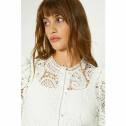 Oasis Lace High Neck Blouson Sleeve Blouse For Female -Oasis Sales Store unnamed file 4456