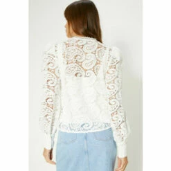 Oasis Lace High Neck Blouson Sleeve Blouse For Female -Oasis Sales Store unnamed file 4457