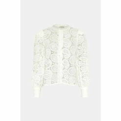 Oasis Lace High Neck Blouson Sleeve Blouse For Female -Oasis Sales Store unnamed file 4458