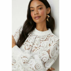 Oasis Lace High Neck Blouse For Female -Oasis Sales Store unnamed file 446