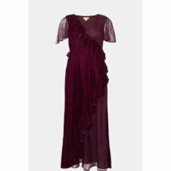 Oasis Petite Lace Mix Velvet Wrap Midi Dress For Female -Oasis Sales Store unnamed file 4474