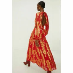 Oasis Metallic Jacquard Volume Sleeve Midi Dress For Female -Oasis Sales Store unnamed file 4478