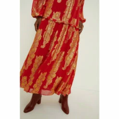 Oasis Metallic Jacquard Volume Sleeve Midi Dress For Female -Oasis Sales Store unnamed file 4480