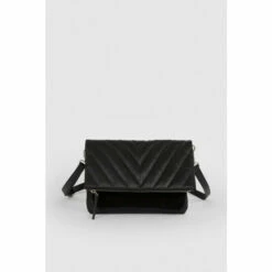 Oasis Quilted Leather And Suede Pocket Detail Cross Body Bag For Female