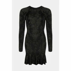 Oasis Glitter Jacquard Twist Back Knit Mini Dress For Female -Oasis Sales Store unnamed file 4548