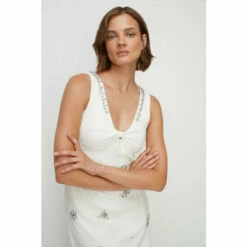 Oasis Embellished Cady Crepe Twist Front Midi Dress For Female -Oasis Sales Store unnamed file 4573