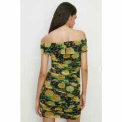 Oasis Floral Bardot Ruched Mesh Mini Dress For Female -Oasis Sales Store unnamed file 4608