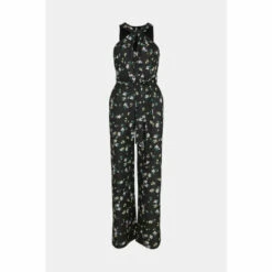 Oasis Knot Detail Ditsy Print Scuba Jumpsuit For Female -Oasis Sales Store unnamed file 4648