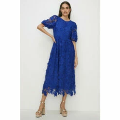 Oasis Lace Puff Sleeve Midi Dress For Female -Oasis Sales Store unnamed file 466