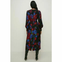 Oasis Floral Printed Twist Front Crepe Midi Dress For Female -Oasis Sales Store unnamed file 4665