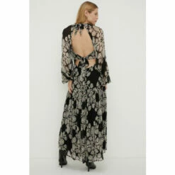 Oasis Rachel Stevens Mono Leaf Tie Back Midi Dress For Female -Oasis Sales Store unnamed file 4671