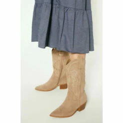 Oasis Faux Suede Stitch Detail Western Boot For Female