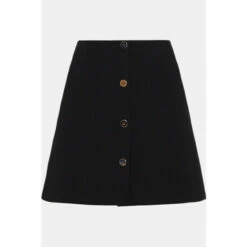 Oasis Premium Ponte Topstitch Button Through Skirt For Female -Oasis Sales Store unnamed file 4714