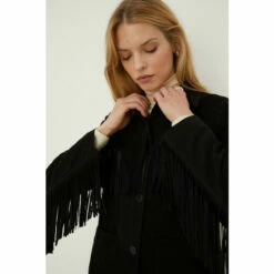 Oasis Petite Rachel Stevens Real Leather Fringe Jacket For Female -Oasis Sales Store unnamed file 4718