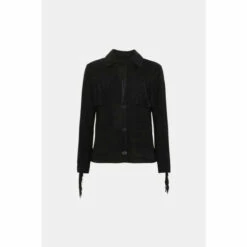 Oasis Petite Rachel Stevens Real Leather Fringe Jacket For Female -Oasis Sales Store unnamed file 4720
