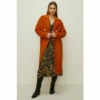 Oasis Wool Mix Boucle Oversized Coat For Female