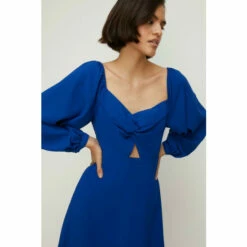 Oasis Twist Front Bardot Crepe Midi Dress For Female -Oasis Sales Store unnamed file 4737