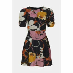 Oasis Wild Daisy Ruched Front Skater Dress For Female -Oasis Sales Store unnamed file 4742