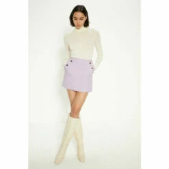 Oasis Petite Tweed Button Detail Mini Skirt For Female -Oasis Sales Store unnamed file 4770