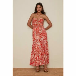 Oasis Embellished Cut Out Keyhole Midi Dress For Female