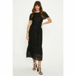 Oasis Scallop Lace Full Skirted Angel Sleeve Midi Dress For Female -Oasis Sales Store unnamed file 4858