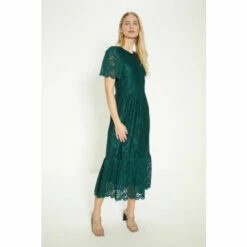 Oasis Scallop Lace Full Skirted Angel Sleeve Midi Dress For Female -Oasis Sales Store unnamed file 4859