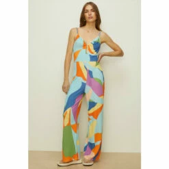 Oasis Slinky Floral Keyhole Front Tie Back Jumpsuit For Female -Oasis Sales Store unnamed file 4878
