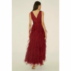 Oasis Ruffle V Plunge Tulle Maxi Dress For Female -Oasis Sales Store unnamed file 488