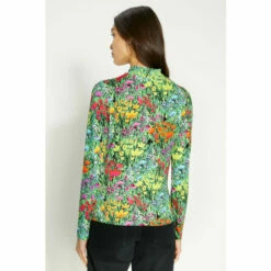 Oasis Jersey Floral Funnel Neck Long Sleeve Top For Female -Oasis Sales Store unnamed file 4886