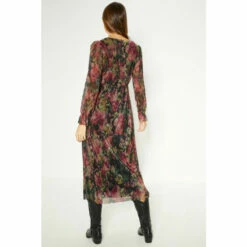 Oasis Glitter Plisse Floral V-neck Midi Dress For Female -Oasis Sales Store unnamed file 4891