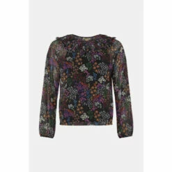 Oasis Floral Shirred Neck Mesh Top For Female 10 Oasis Floral Shirred Neck Mesh Top For Female -Oasis Sales Store unnamed file 4903
