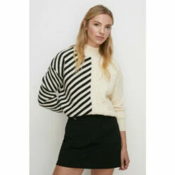 Oasis Premium Ponte Top Stitch Detail Mini Skirt For Female