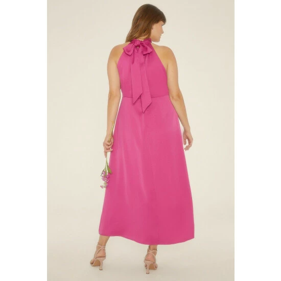 Oasis Plus Size Halter Neck Midi Dress For Female 5 Oasis Plus Size Halter Neck Midi Dress For Female - Image 3