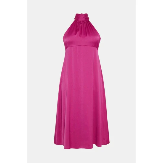 Oasis Plus Size Halter Neck Midi Dress For Female 6 Oasis Plus Size Halter Neck Midi Dress For Female - Image 4