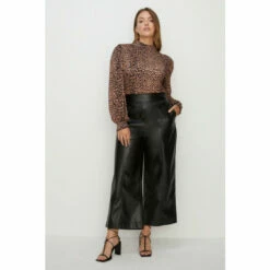 Oasis Plus Size Animal Shirred Neck And Cuff Top For Female -Oasis Sales Store unnamed file 4989