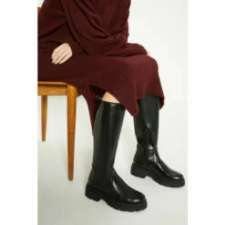 Oasis Knee High Chunky Leather Boot For Female