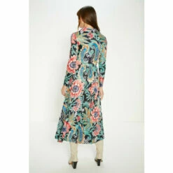 Oasis Paisley Zip Front Pleated Slinky Jersey Dress For Female -Oasis Sales Store unnamed file 50