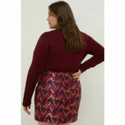 Oasis Plus Size Patterned Jacquard Aline Skirt For Female -Oasis Sales Store unnamed file 5056