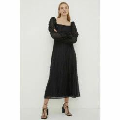 Oasis Rachel Stevens Petite Beaded Organza Puff Sleeve Midi Dress For Female