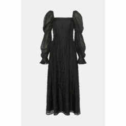 Oasis Rachel Stevens Petite Beaded Organza Puff Sleeve Midi Dress For Female -Oasis Sales Store unnamed file 5097
