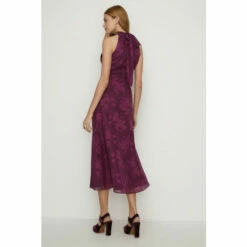 Oasis Floral Satin Burnout Halter Neck Midi Dress For Female -Oasis Sales Store unnamed file 5101