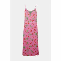 Oasis Rose Printed Tie Strap Wrap Midi Dress For Female -Oasis Sales Store unnamed file 5107