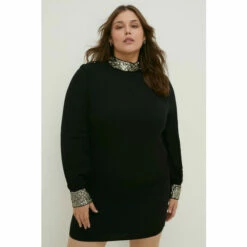 Oasis Plus Size Embellished Shift Dress For Female -Oasis Sales Store unnamed file 5119